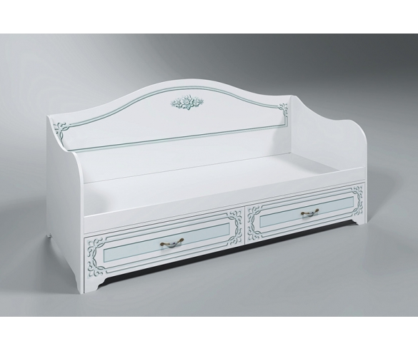 Кровать в цвете декора Аквамарин