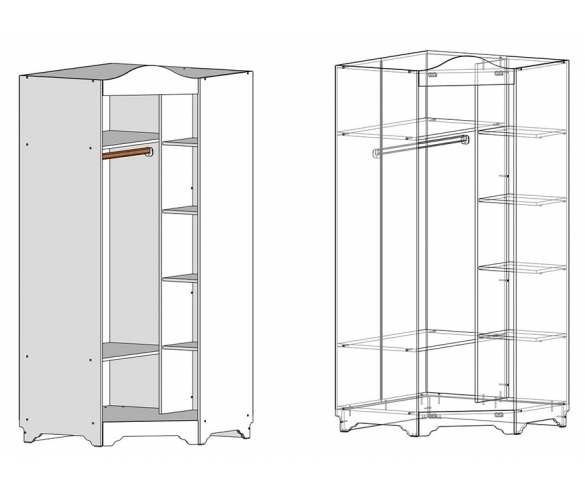 Схема наполнение углового шкафа Ноктюрн 
