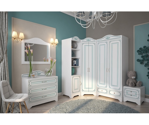 Композиция с мебелью Ноктюрн в цвете декора Аквамарин
