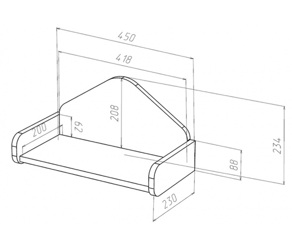 Схема и размеры полки Фанки Домик Сказка 