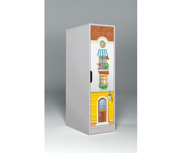 Детский низкий пенал Волшебный Город в белом цвете