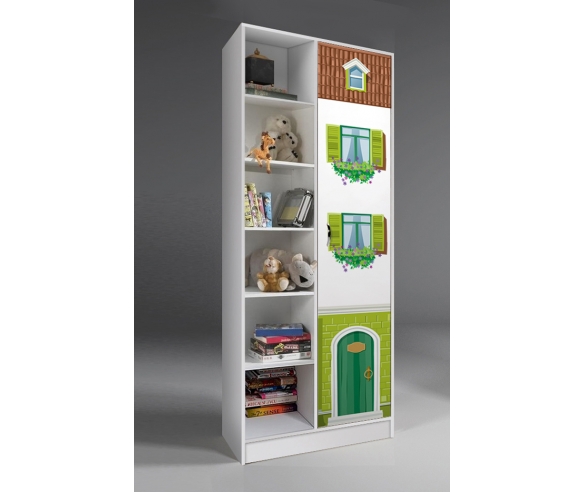 Стеллаж Волшебный Город в белом цвете