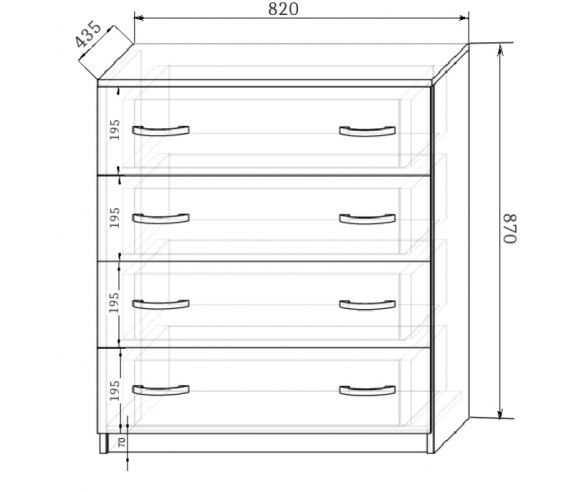 Размеры комода Мишка МК-13/5