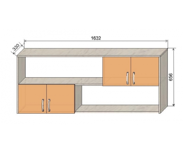 Схема и размеры надкроватного моста 160см Мишка 13/55