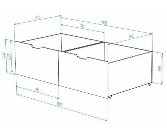 Схема ящиков для кровати ДС-35
