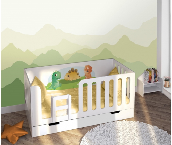 Кровать Сказка с высокими боковинами и рисунком  