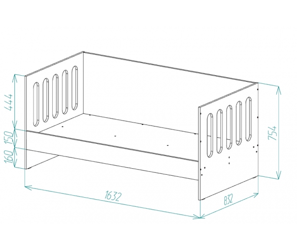 Кровать Мишки Тедди цветная - размеры и схема 