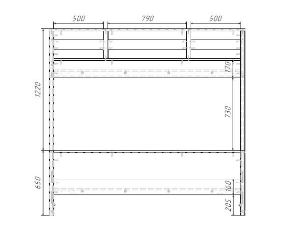 Кровать двухъярусная схема