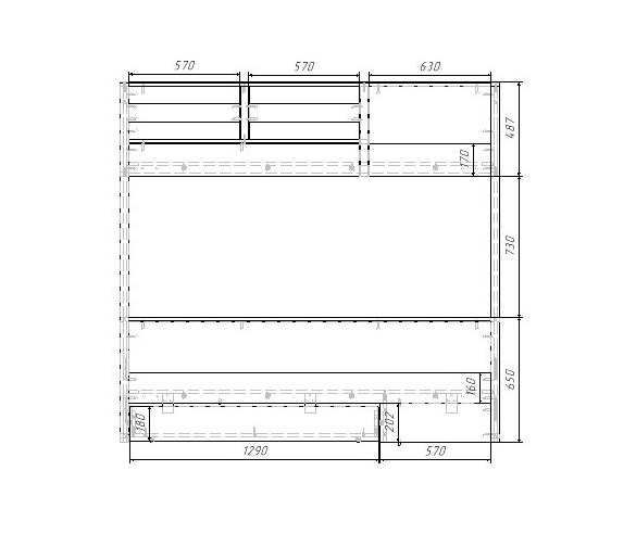 Двухъярусная кровать Робин Вуд с фальшпанелью схема