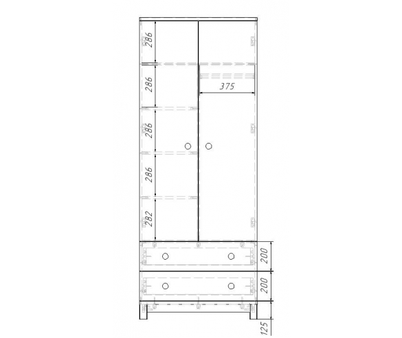 Двухдверный шкаф Робин Вуд схема