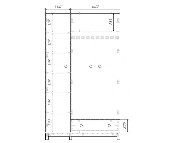Шкаф трехстворчатый Робин Вуд схема