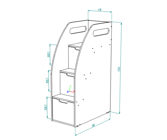 Схема тумбы-лестницы