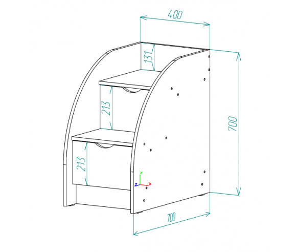 Схема лестницы-комода