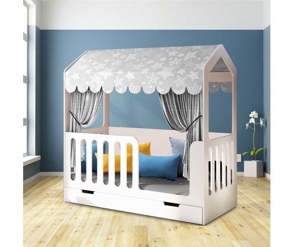 Домик ДС-1 с балдахином и шторками