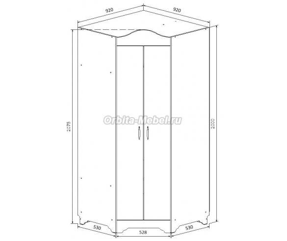 Схема углового шкафа
