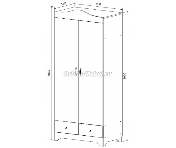 Схема двухдверного шкафа