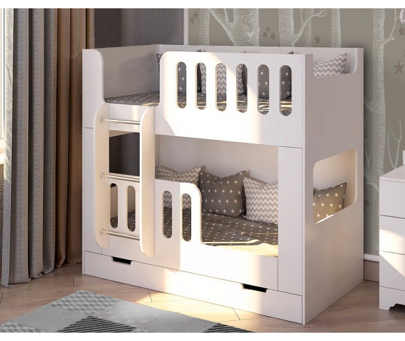 Двухъярусная кровать Сказка с ящиком