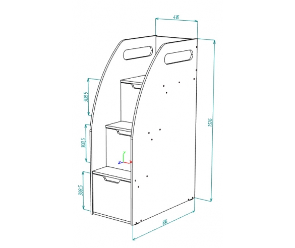 Схема тумбы-лестницы