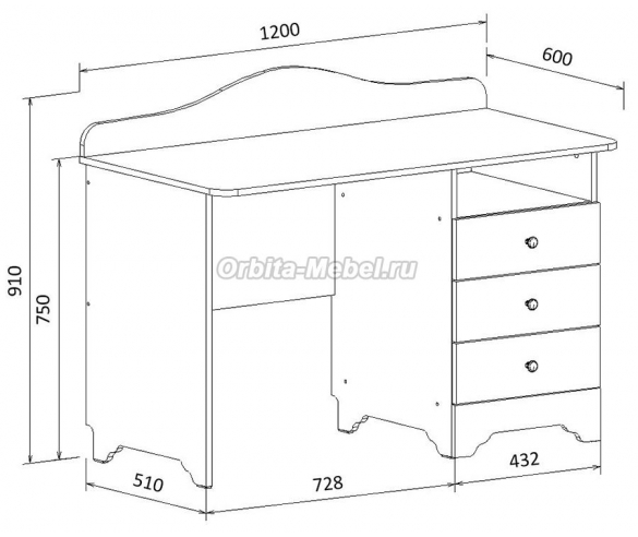 Схема письменного стола Минни Маус
