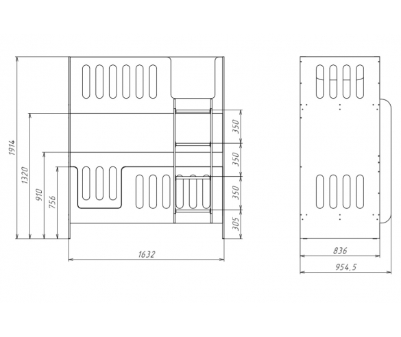 Схема кровати со сплошным бортикомДС -26