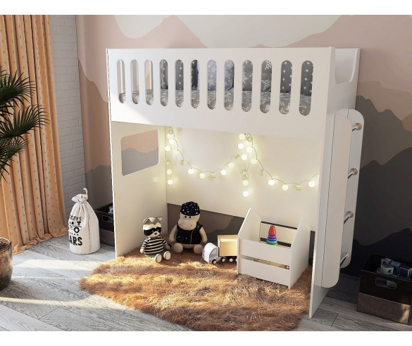 кровать чердак с нишей Сказка ДС-27