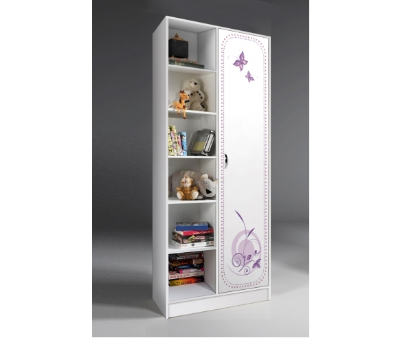 Шкаф с открытой нишей Фанки Лилак в белом цвете