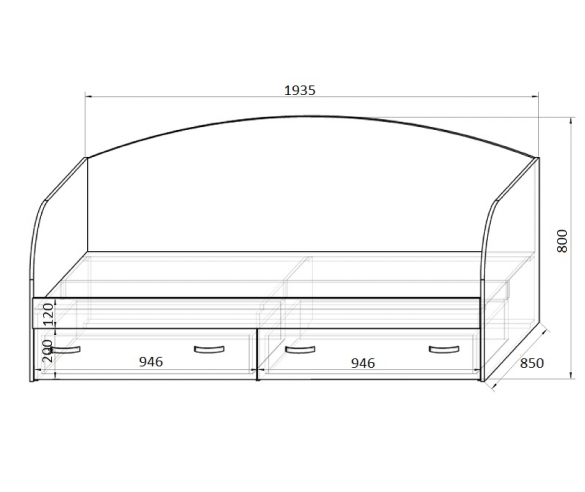 Схема кровать детская Фанки Лилак