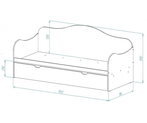 Схема кровати Ноктюрн Аквамарин 190х80 см