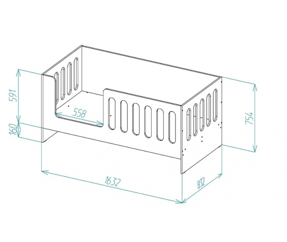 Схема кровати Сказка: спальное место 160х80 см