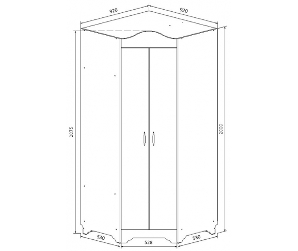 Схема углового шкафа Кристалл