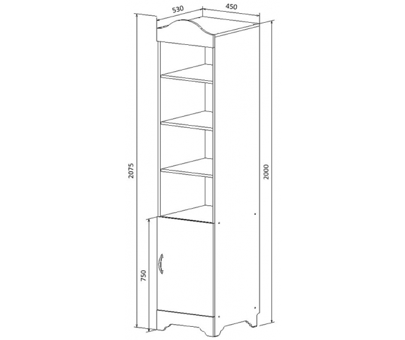 Размеры стеллажа Кристалл
