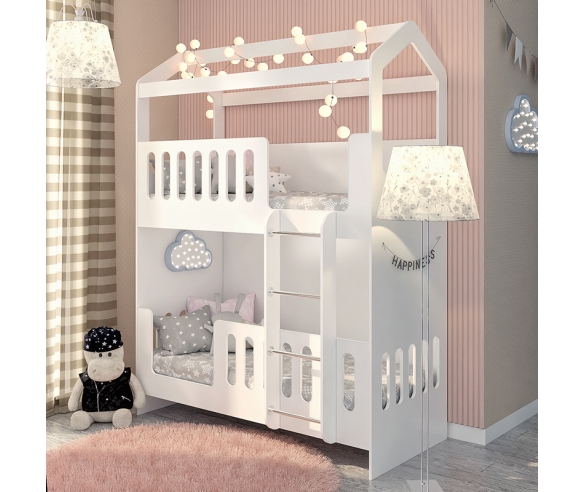 Двухъярусная кровать ДС-30 со снятым сплошным бортом