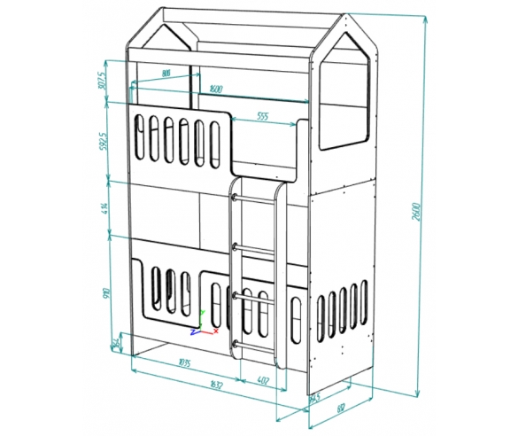Размер кровати 160х80 см