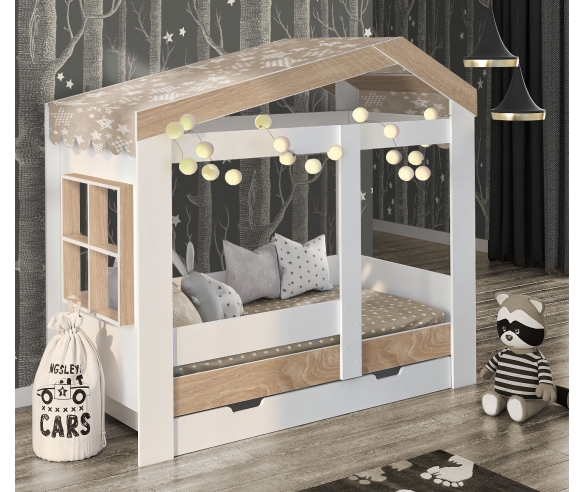 Кровать домик DS-32 цвет бордолино