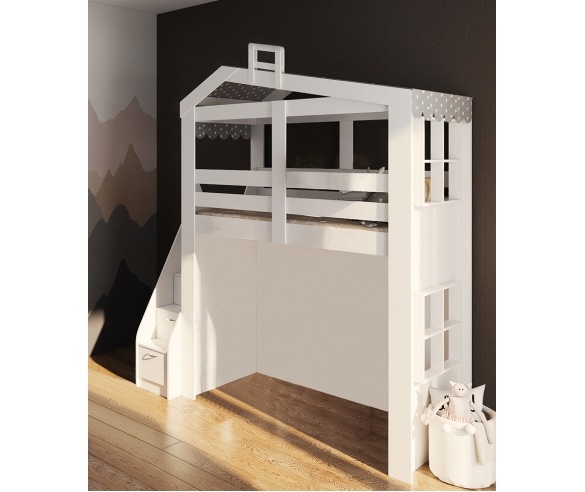 Кровать домик с открытой нишей ДС-34