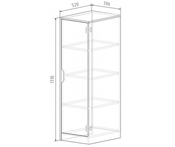 Схема однодверного шкафа Фанки Кидз