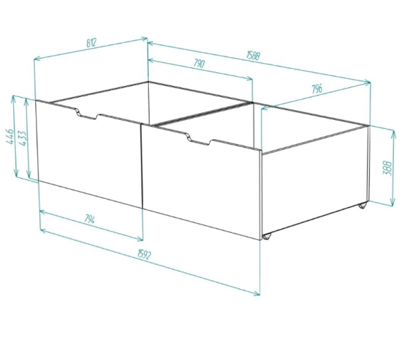 Размеры высоких ящиков для кровати ДС-35