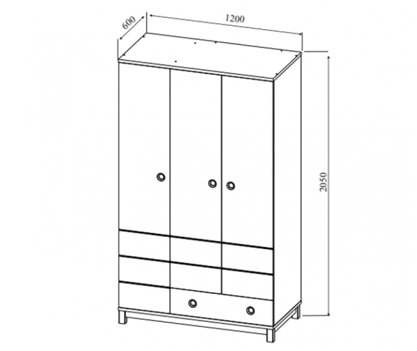 Схема трехдверного шкафа Робин Вуд Лайт