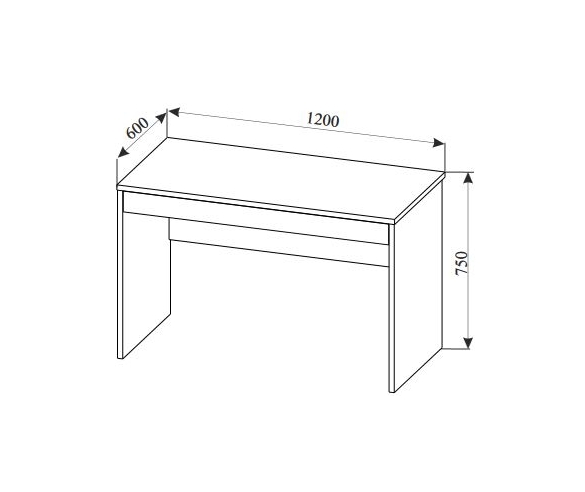 Схема с размерами стола "Риган"