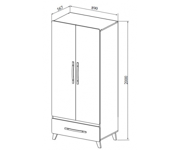 Схема с размерами шкафа Риган