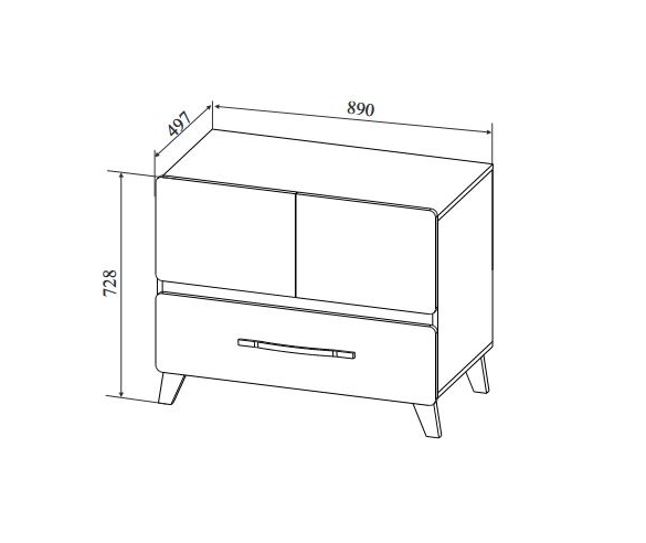 Схема с размерами комода Риган