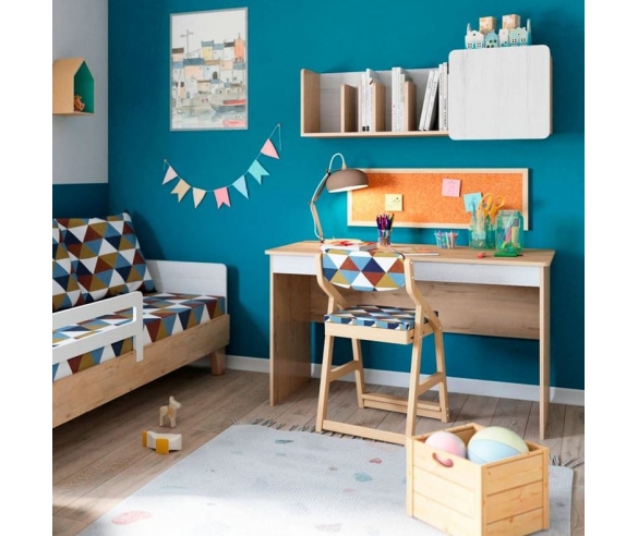 Полка универсальная + письменный стол + растущий стул