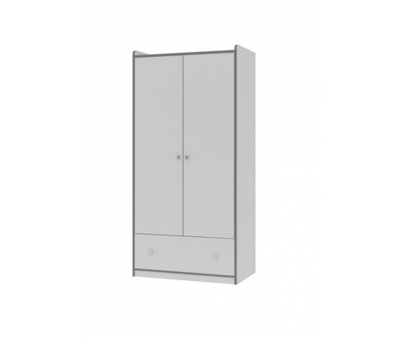 Шкаф двухдверный серия Дельта Сильвер , белый