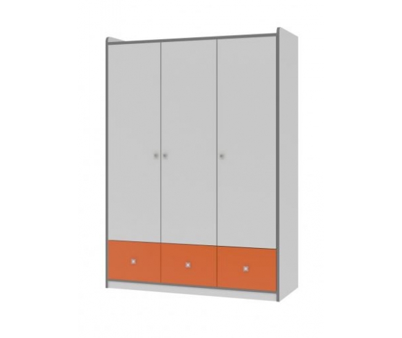 Трехдверный шкаф Дельта Сильвер , оранжевый