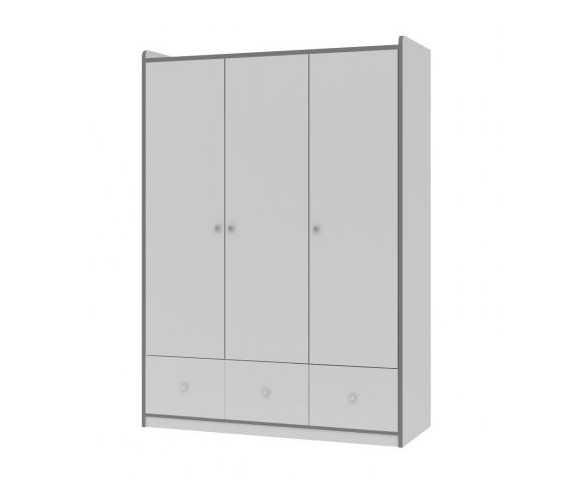 Трехдверный шкаф Дельта Сильвер, белый