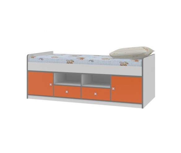 Одноярусная кровать Дельта Сильвер , оранжевая