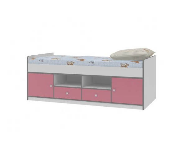 Одноярусная кровать Дельта Сильвер , розовая