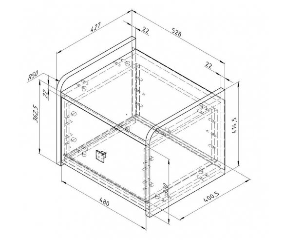 Тумба малая Дельта Сильвер , размеры