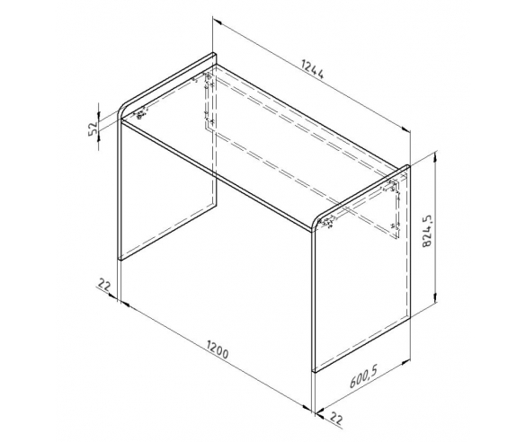 Письменный стор Дельта Сильвер , размеры
