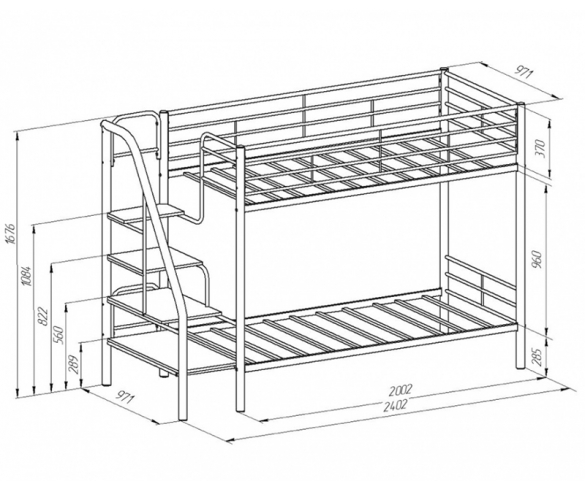 Схема двухъярусной кровати Толедо
